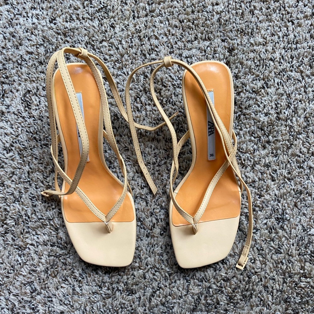 Zara Orange Kitten Heels